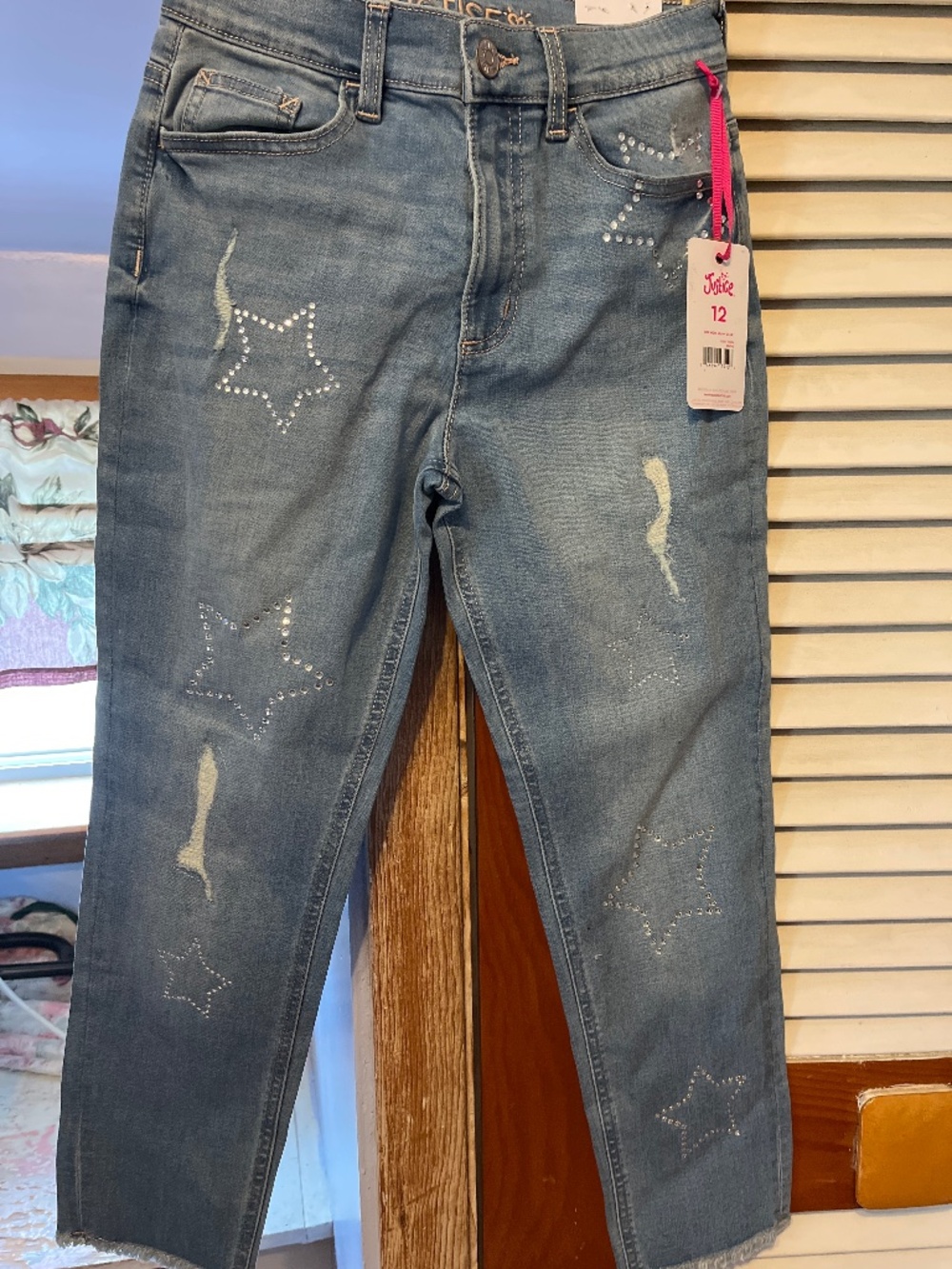 Girls jeans NWT Justice Brand mini mom blue denim size 12
